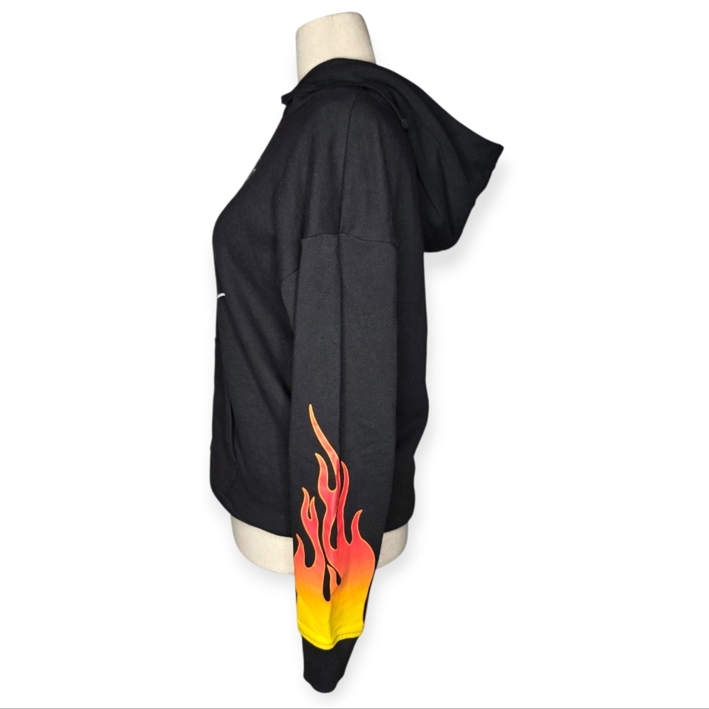 Disney Vans Mickey Minnie Flame Sleeve Hoodie Black M Streetwear - Picture 5 of 6